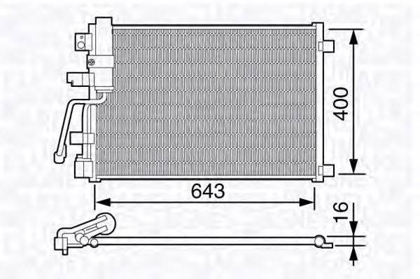 Конденсатор, кондиционер MAGNETI MARELLI 350203671000