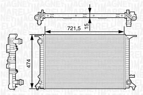 Радиатор, охлаждение двигателя MAGNETI MARELLI 350213127600