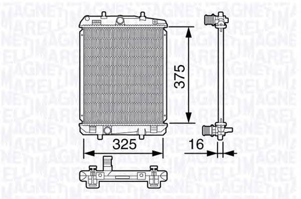 Радиатор, охлаждение двигателя MAGNETI MARELLI 350213137200