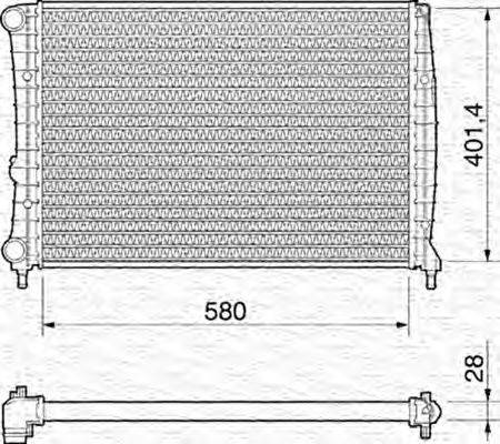 Радиатор, охлаждение двигателя MAGNETI MARELLI 350213194000