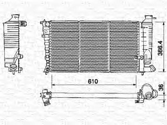Радиатор, охлаждение двигателя MAGNETI MARELLI 350213376000