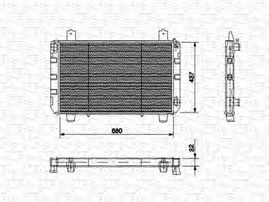 Радиатор, охлаждение двигателя MAGNETI MARELLI 350213475000