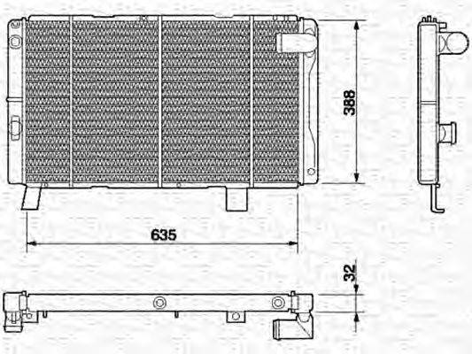 Радиатор, охлаждение двигателя MAGNETI MARELLI 350213606000