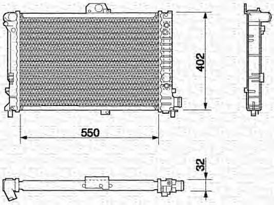 Радиатор, охлаждение двигателя MAGNETI MARELLI 350213634000