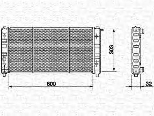 Радиатор, охлаждение двигателя MAGNETI MARELLI 350213638000