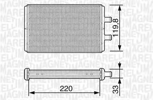 Теплообменник, отопление салона MAGNETI MARELLI 350218226000