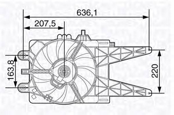 Вентилятор, охлаждение двигателя MAGNETI MARELLI 069422478010