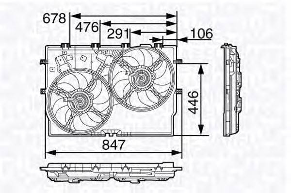 Вентилятор, охлаждение двигателя MAGNETI MARELLI 069422579010