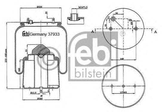 Кожух пневматической рессоры FEBI BILSTEIN 37933