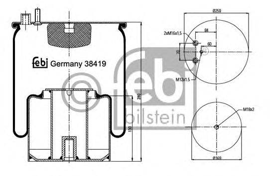 Кожух пневматической рессоры FEBI BILSTEIN 38419