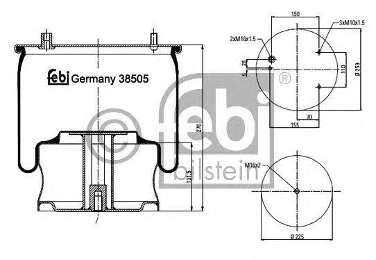 Кожух пневматической рессоры FEBI BILSTEIN 38505