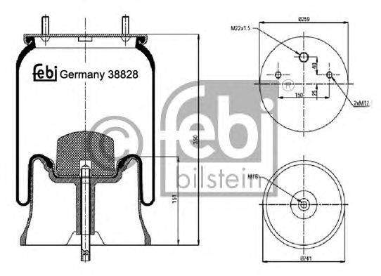 Кожух пневматической рессоры FEBI BILSTEIN 38828