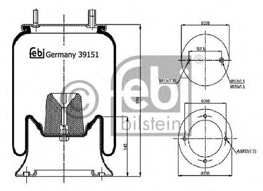 Кожух пневматической рессоры FEBI BILSTEIN 39151