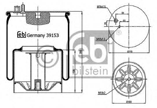 Кожух пневматической рессоры FEBI BILSTEIN 39153