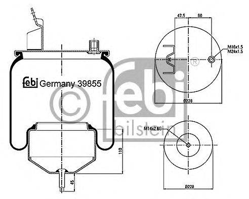 Кожух пневматической рессоры FEBI BILSTEIN 39855