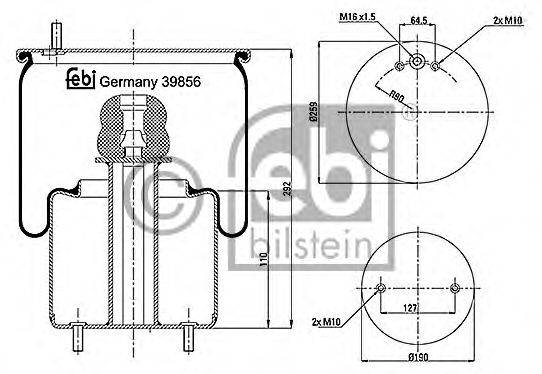 Кожух пневматической рессоры FEBI BILSTEIN 39856