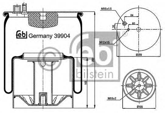 Кожух пневматической рессоры FEBI BILSTEIN 39904