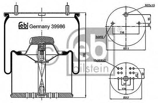 Кожух пневматической рессоры FEBI BILSTEIN 39986