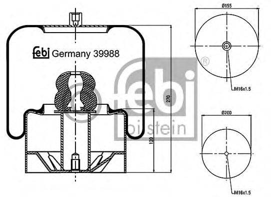 Кожух пневматической рессоры FEBI BILSTEIN 39988