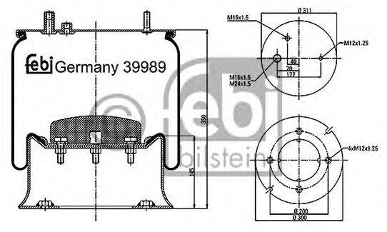 Кожух пневматической рессоры FEBI BILSTEIN 39989