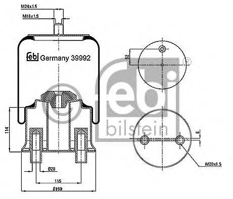 Кожух пневматической рессоры FEBI BILSTEIN 39992