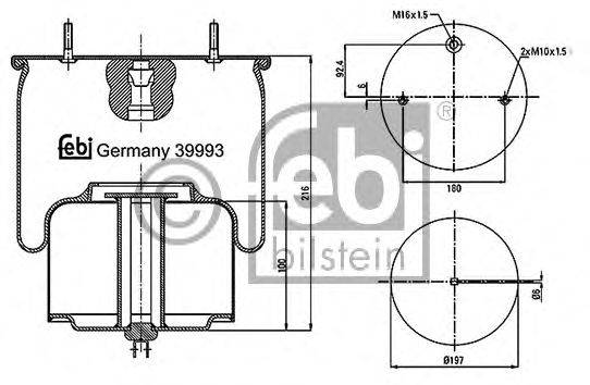 Кожух пневматической рессоры FEBI BILSTEIN 39993