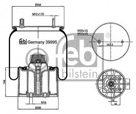 Кожух пневматической рессоры FEBI BILSTEIN 39995