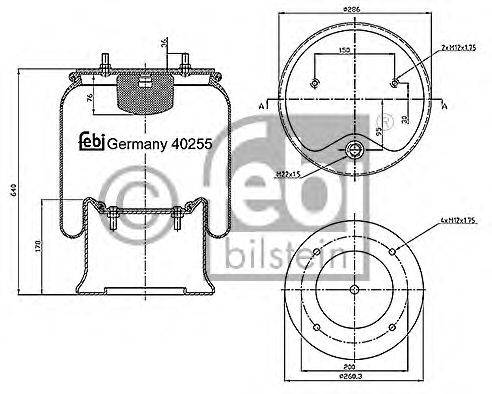 Кожух пневматической рессоры FEBI BILSTEIN 40255