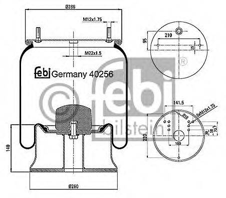 Кожух пневматической рессоры FEBI BILSTEIN 40256