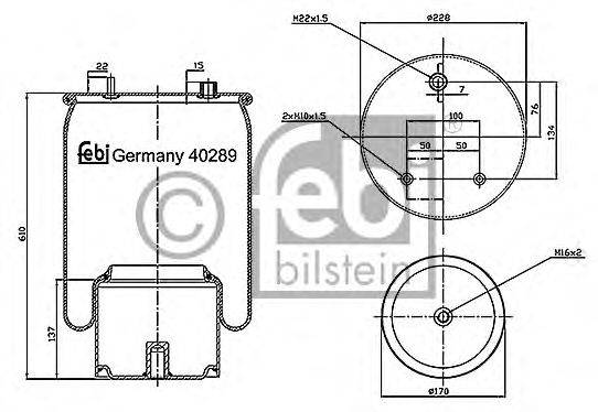 Кожух пневматической рессоры FEBI BILSTEIN 40289