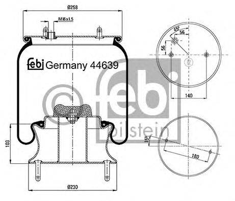 Кожух пневматической рессоры FEBI BILSTEIN 44639