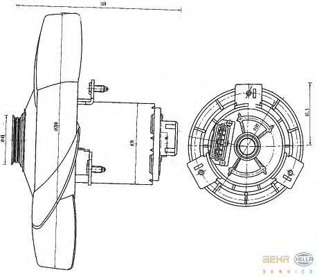 Вентилятор, охлаждение двигателя BEHR HELLA SERVICE 8EW 351 041-191