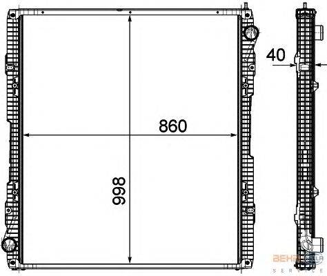 Радиатор, охлаждение двигателя BEHR HELLA SERVICE 8MK 376 756-161