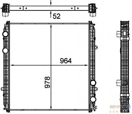 Радиатор, охлаждение двигателя BEHR HELLA SERVICE 8MK 376 761-601