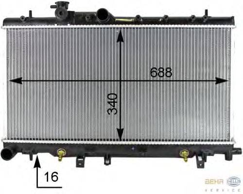 Радиатор, охлаждение двигателя BEHR HELLA SERVICE 8MK 376 787-661