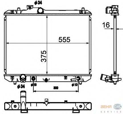 Радиатор, охлаждение двигателя BEHR HELLA SERVICE 8MK 376 790-231