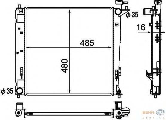 Радиатор, охлаждение двигателя BEHR HELLA SERVICE 8MK376790461