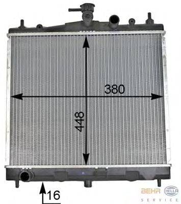 Радиатор, охлаждение двигателя BEHR HELLA SERVICE 8MK 376 790-521