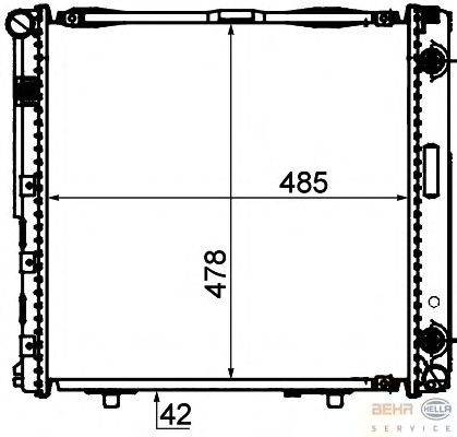 Радиатор, охлаждение двигателя BEHR HELLA SERVICE 8MK376888444