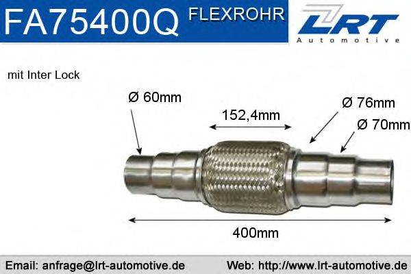 Гофрированная труба, выхлопная система LRT FA75400Q