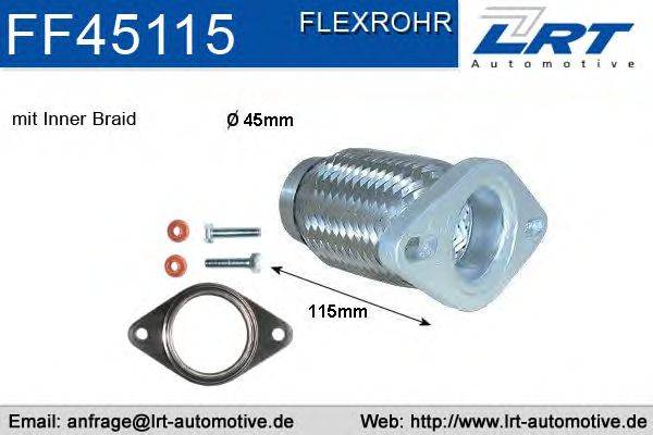 Гофрированная труба, выхлопная система LRT FF45115