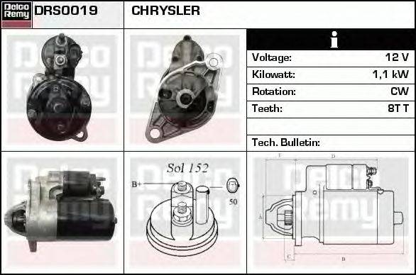 Стартер DELCO REMY DRS0019