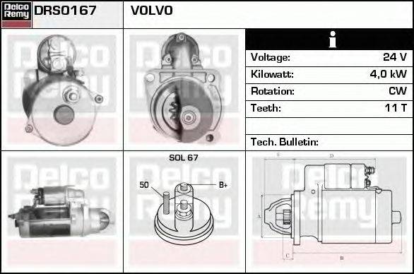 Стартер DELCO REMY DRS0167