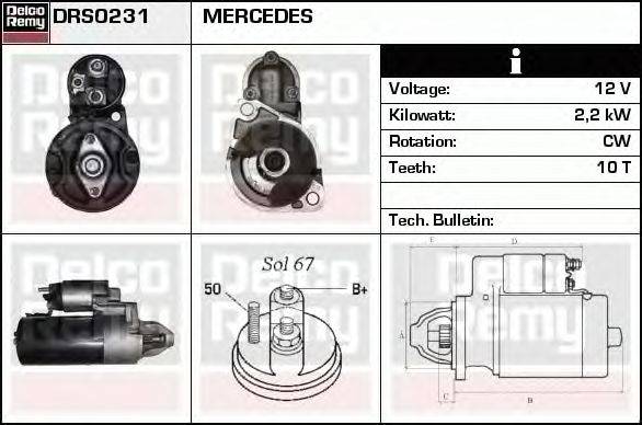 Стартер DELCO REMY DRS0231