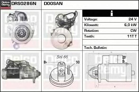 Стартер DELCO REMY DRS0286N