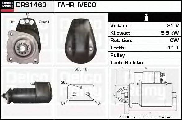 Стартер DELCO REMY DRS1460