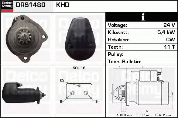 Стартер DELCO REMY DRS1480