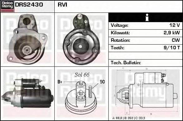 Стартер DELCO REMY DRS2430