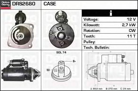 Стартер DELCO REMY DRS2680