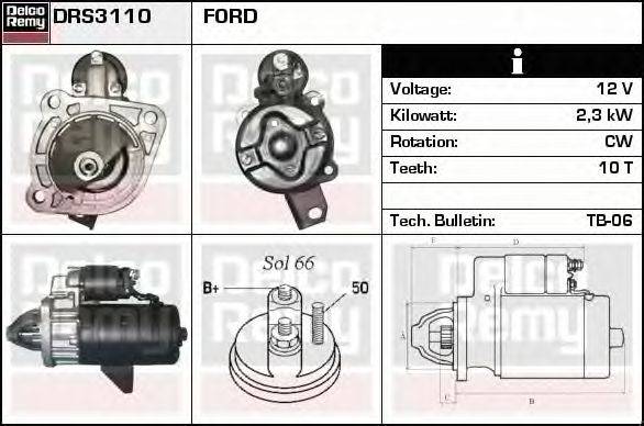 Стартер DELCO REMY DRS3110
